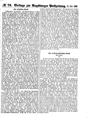 Augsburger Postzeitung Samstag 31. Oktober 1868