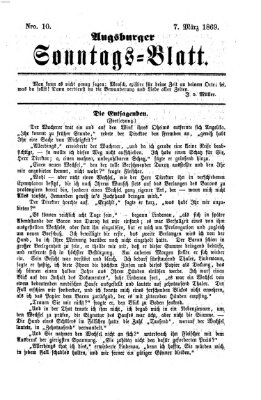 Augsburger Sonntagsblatt (Augsburger Postzeitung) Sonntag 7. März 1869