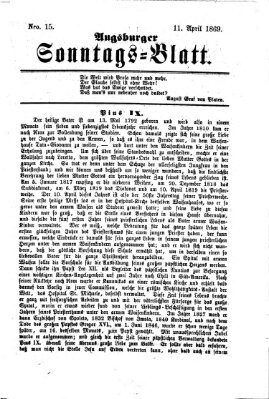 Augsburger Sonntagsblatt (Augsburger Postzeitung) Sonntag 11. April 1869