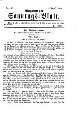 Augsburger Sonntagsblatt (Augsburger Postzeitung) Sonntag 1. August 1869