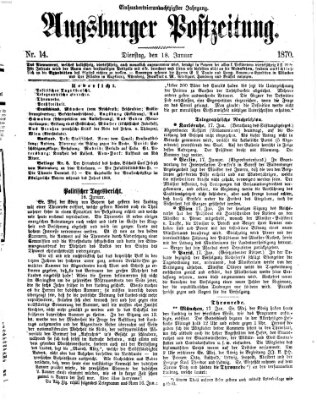 Augsburger Postzeitung Dienstag 18. Januar 1870