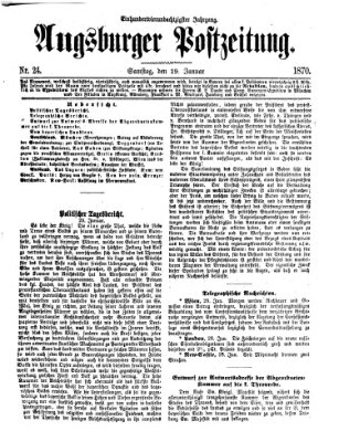 Augsburger Postzeitung Samstag 29. Januar 1870