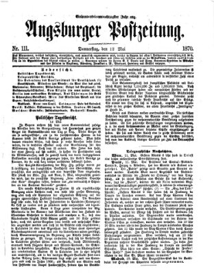 Augsburger Postzeitung Donnerstag 12. Mai 1870