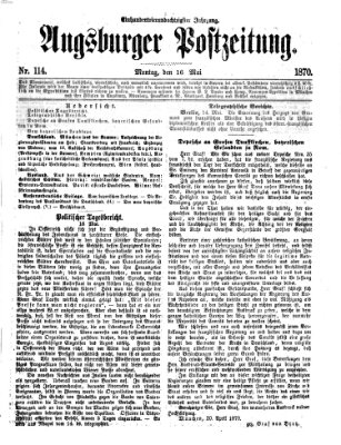 Augsburger Postzeitung Montag 16. Mai 1870