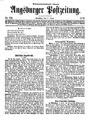 Augsburger Postzeitung Samstag 4. Juni 1870