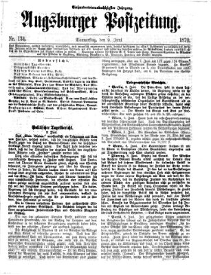 Augsburger Postzeitung Donnerstag 9. Juni 1870