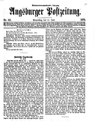 Augsburger Postzeitung Donnerstag 30. Juni 1870