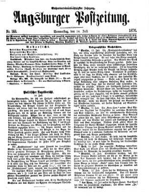 Augsburger Postzeitung Donnerstag 14. Juli 1870