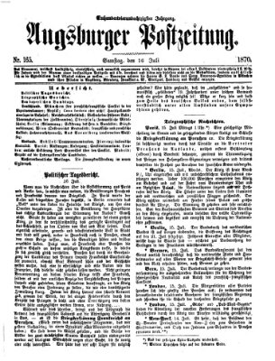 Augsburger Postzeitung Samstag 16. Juli 1870