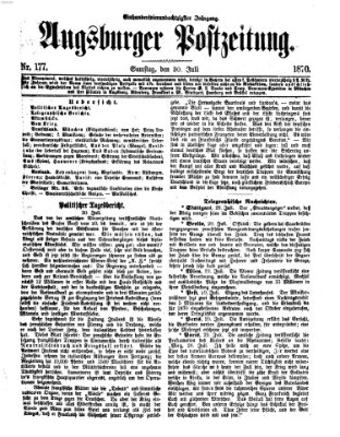 Augsburger Postzeitung Samstag 30. Juli 1870