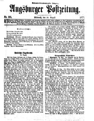 Augsburger Postzeitung Mittwoch 24. August 1870