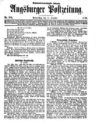 Augsburger Postzeitung Donnerstag 20. Oktober 1870