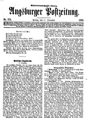Augsburger Postzeitung Freitag 11. November 1870