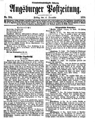 Augsburger Postzeitung Freitag 16. Dezember 1870