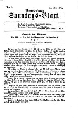 Augsburger Sonntagsblatt (Augsburger Postzeitung) Sonntag 31. Juli 1870