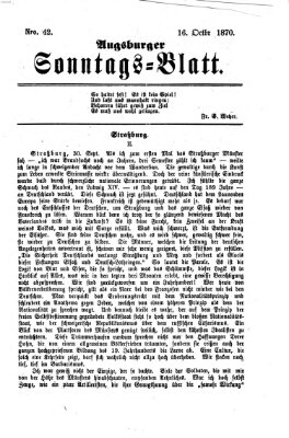 Augsburger Sonntagsblatt (Augsburger Postzeitung) Sonntag 16. Oktober 1870