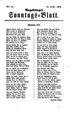 Augsburger Sonntagsblatt (Augsburger Postzeitung) Sonntag 30. Oktober 1870