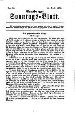 Augsburger Sonntagsblatt (Augsburger Postzeitung) Sonntag 11. Dezember 1870