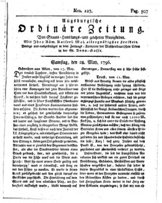 Augsburgische ordinäre Zeitung von Staats-Handlungs- und gelehrten Neuigkeiten (Augsburger Abendzeitung) Samstag 28. Mai 1796
