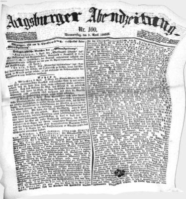 Augsburger Abendzeitung Donnerstag 9. April 1868