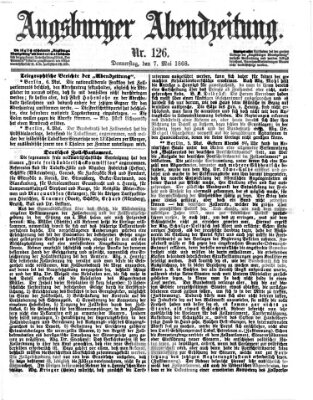 Augsburger Abendzeitung Donnerstag 7. Mai 1868