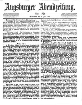 Augsburger Abendzeitung Samstag 4. Juli 1868