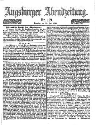 Augsburger Abendzeitung Dienstag 21. Juli 1868