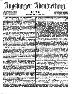Augsburger Abendzeitung Samstag 25. Juli 1868