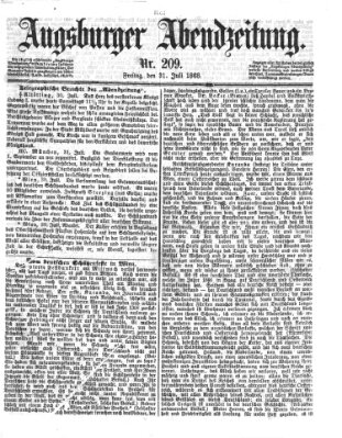Augsburger Abendzeitung Freitag 31. Juli 1868