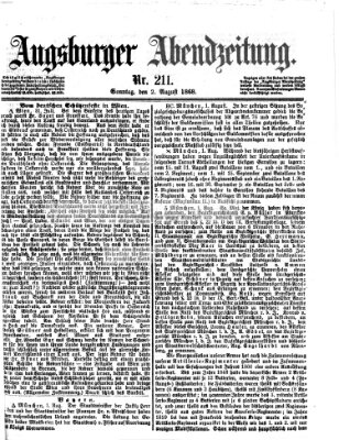 Augsburger Abendzeitung Sonntag 2. August 1868