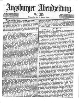 Augsburger Abendzeitung Donnerstag 6. August 1868