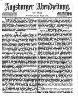 Augsburger Abendzeitung Samstag 15. August 1868