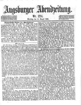 Augsburger Abendzeitung Sonntag 16. August 1868