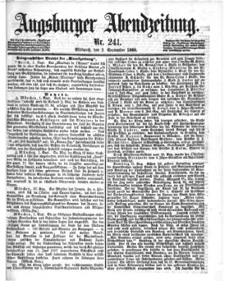 Augsburger Abendzeitung Mittwoch 2. September 1868