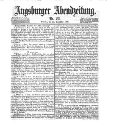 Augsburger Abendzeitung Dienstag 22. September 1868