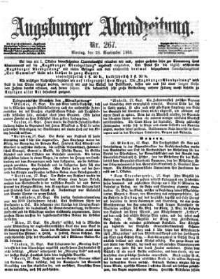 Augsburger Abendzeitung Montag 28. September 1868