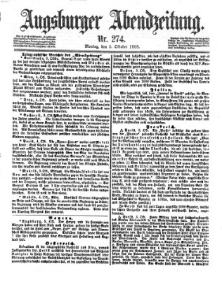 Augsburger Abendzeitung Montag 5. Oktober 1868