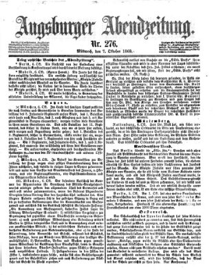 Augsburger Abendzeitung Mittwoch 7. Oktober 1868