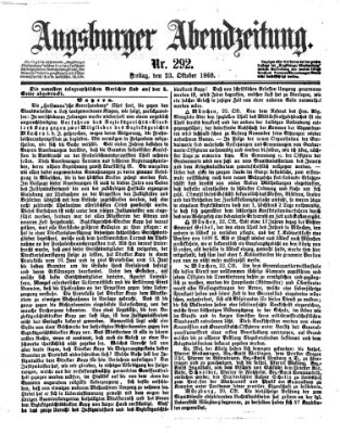 Augsburger Abendzeitung Freitag 23. Oktober 1868