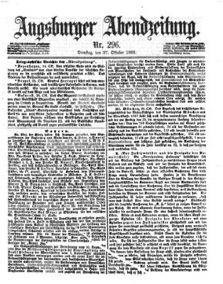 Augsburger Abendzeitung Dienstag 27. Oktober 1868