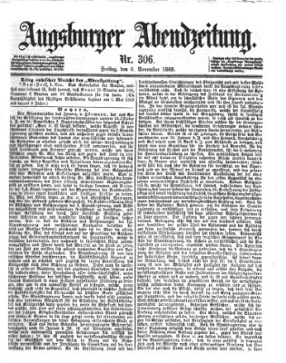 Augsburger Abendzeitung Freitag 6. November 1868