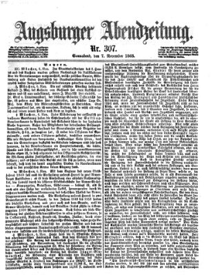 Augsburger Abendzeitung Samstag 7. November 1868