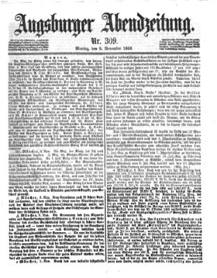 Augsburger Abendzeitung Montag 9. November 1868