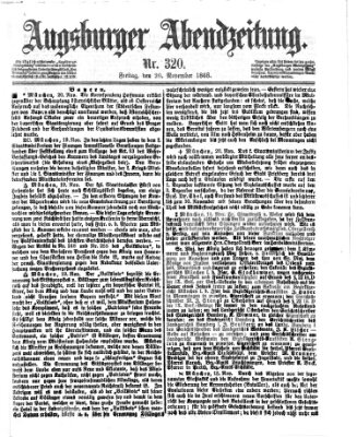 Augsburger Abendzeitung Freitag 20. November 1868