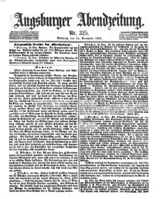 Augsburger Abendzeitung Mittwoch 25. November 1868