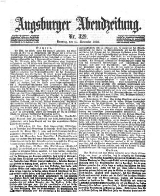Augsburger Abendzeitung Sonntag 29. November 1868