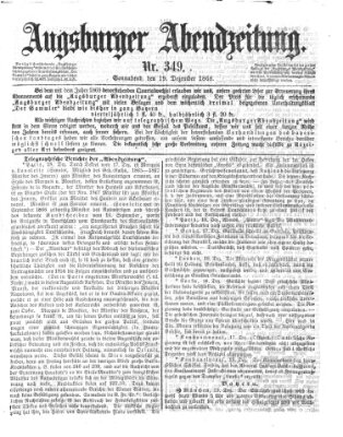 Augsburger Abendzeitung Samstag 19. Dezember 1868