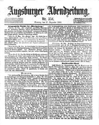 Augsburger Abendzeitung Sonntag 27. Dezember 1868