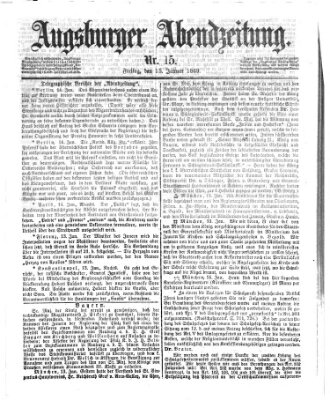 Augsburger Abendzeitung Freitag 15. Januar 1869