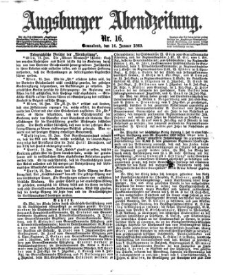 Augsburger Abendzeitung Samstag 16. Januar 1869